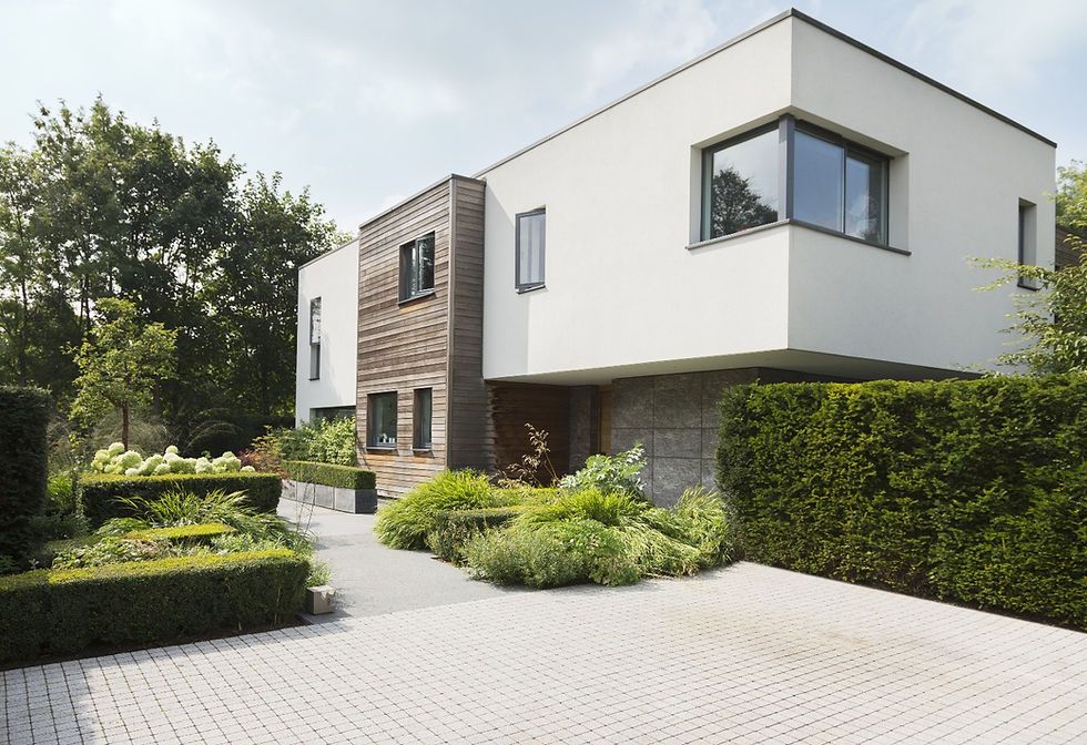 A freshly painted house exterior